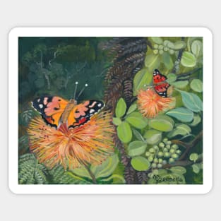 Kamehameha Butterlies with Orange Ohia Sticker